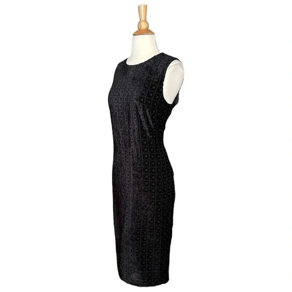 J. McLAUGHLIN Black Velvet Burnout Murphy Dress Office Siren Boardroom Size 10 - Picture 1 of 16